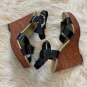 KORS by MICHAEL KORS patent wedge sandals